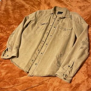 Zara Beige relaxed Fit jacket Shirt